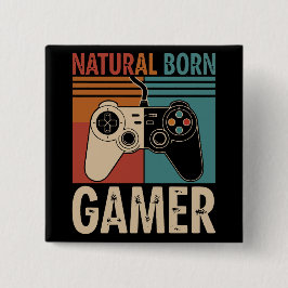 Retro Natural Born Gamer Funny Knapp