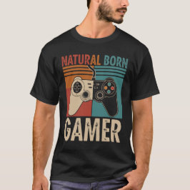 Retro Natural Born Gamer Funny T Shirt