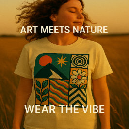 Retro Nature Abstrakt Art Modern Geometric Blommig T Shirt