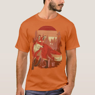 Retro Nature Animal Lover Autumn Forest Träd Fo T Shirt