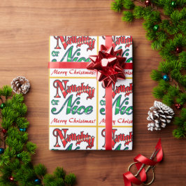 Retro Naughty eller Nice-jul Presentpapper
