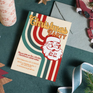 Retro naughty Jultomten Inbjudningar