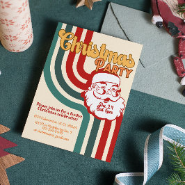Retro naughty Jultomten Inbjudningar
