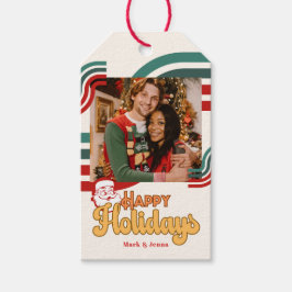 Retro naughty Jultomten Presentetikett