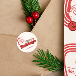 Retro naughty Jultomten Runt Klistermärke