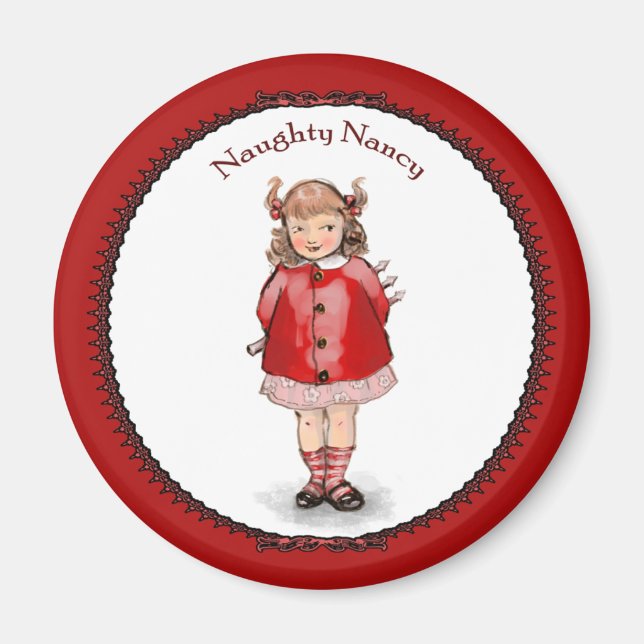 Retro Naughty Nancy Magnet (Framsidan)