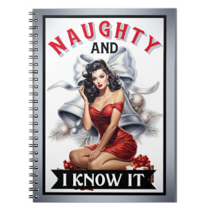 Retro Naughty och jag vet att det är jul-Pinupet Anteckningsbok