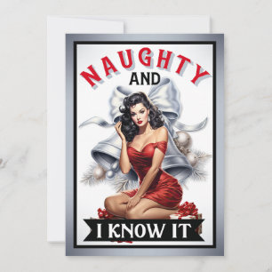 Retro Naughty och jag vet att det är jul-Pinupet Inbjudningar