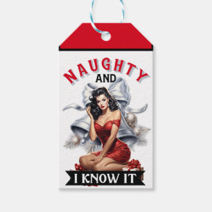 Retro Naughty och jag vet att det är jul-Pinupet Presentetikett