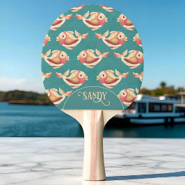 Retro Nautical Goldfish Mönster Pingisracket