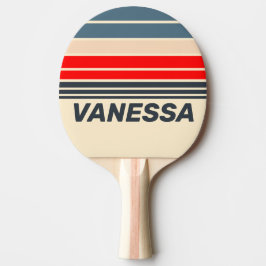 Retro Nautilus Regnbåge Horisont Randig med Namn Pingisracket