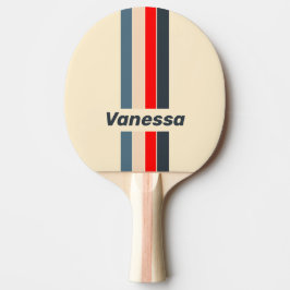 Retro Nautilus Regnbågsnål Randig med namn Pingisracket