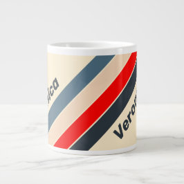 Retro Nautilus Regnbågsrandig med namn Jumbo Mugg
