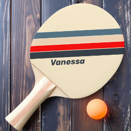 Retro Nautilus Regnbågsrandig med namn Pingisracket