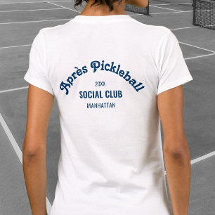 Retro Navy Après Pickle Ball Social Club Vit T Shirt