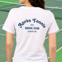 Retro Navy Après Tennis Social Club Anpassad Vit