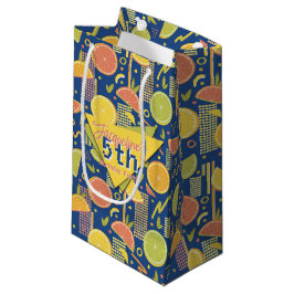 Retro Navy Blue Summer Citrus Fruit Birthday