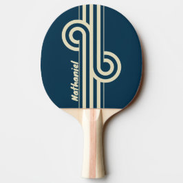 Retro Navy Fade Dubbelrandig Loop med Namn Pingisracket