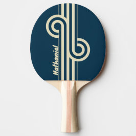 Retro Navy Fade Dubbelrandig Loop med Namn Pingisracket