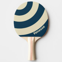 Retro Navy Fade Tre Cirkelrand med Namn Pingisracket