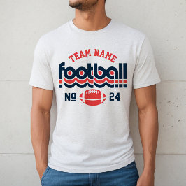 Retro Navy Röd Fotbollslag Namn Nummer T Shirt
