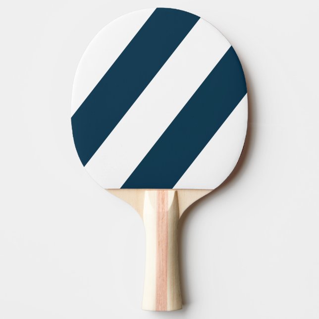 Retro Navy Tre Feta Ränder Pingisracket (Framsidan)