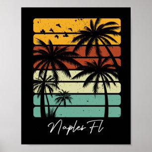 Retro Neapel Florida Vintage 70's 80's Beach Stil Poster