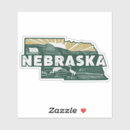 Retro Nebraska State Car Sticker Klistermärken