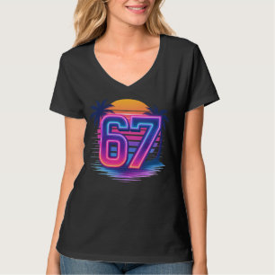 Retro Neon 67 Aesthetic T Shirt
