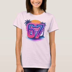 Retro Neon 67 Aesthetic T Shirt