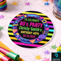 Retro Neon 80s Birthday adult Party