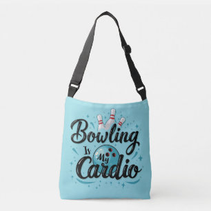 Retro Neon "Bowling is My Cardio" Funny Bowling Axelväska
