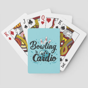 Retro Neon "Bowling is My Cardio" Funny Bowling Casinokort