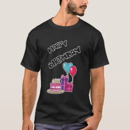 Retro Neon Bubble Text Happy Birthday  T Shirt