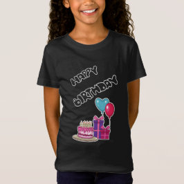 Retro Neon Bubble Text Happy Birthday  T Shirt