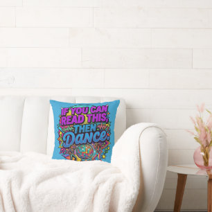 Retro Neon Disco Boll Dansfest Grafikdesign Kudde