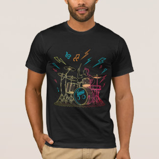 Retro Neon Drummer T Shirt