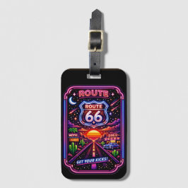 Retro Neon Få dina kicks på Route 66 Bagagebricka