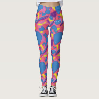 Retro Neon Flerfärgad Leggings