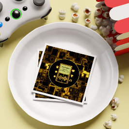 Retro Neon Gaming Boy Gamer Barns födelsedag Party Pappersservett
