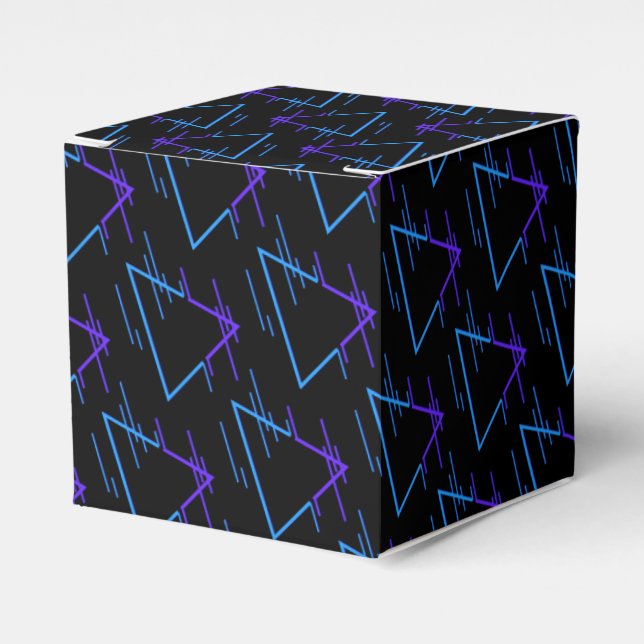 Retro Neon Geometric Mönster 2 Cube Presentaskar (Framsidan Sidan)