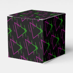 Retro Neon Geometric Mönster Cube Presentaskar