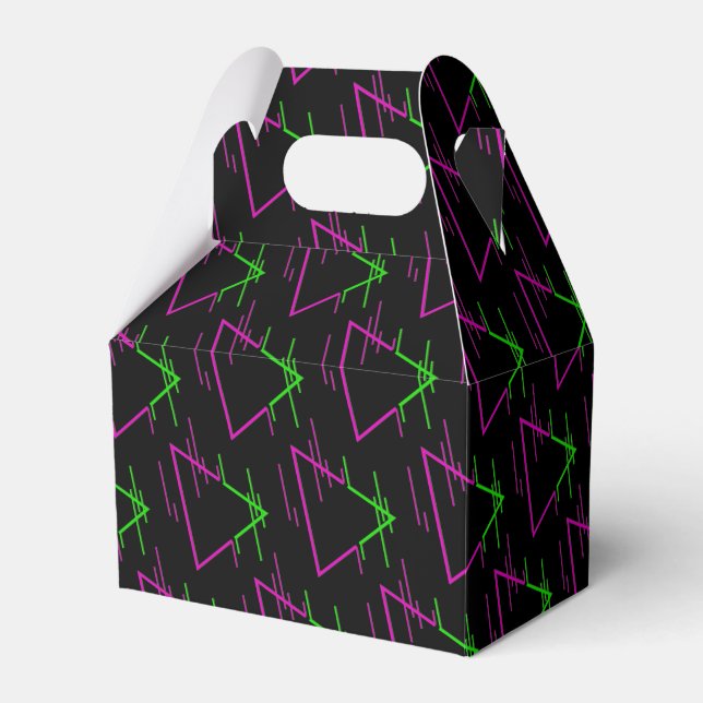 Retro Neon Geometric Mönster Gable Presentaskar (Framsidan Sidan)