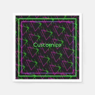 Retro Neon Geometric Mönster Pappersservett