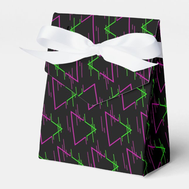 Retro Neon Geometric Mönster Tält Presentaskar (Framsidan Sidan)