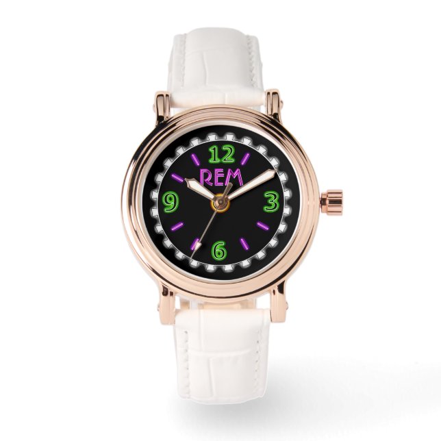 Retro Neon-inloggningsvåld och Grönt - Personlig Armbandsur (Framsida)