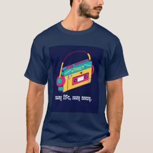 Retro Neon Kassettbandspelare Mitt Liv Mitt Sätt G T Shirt