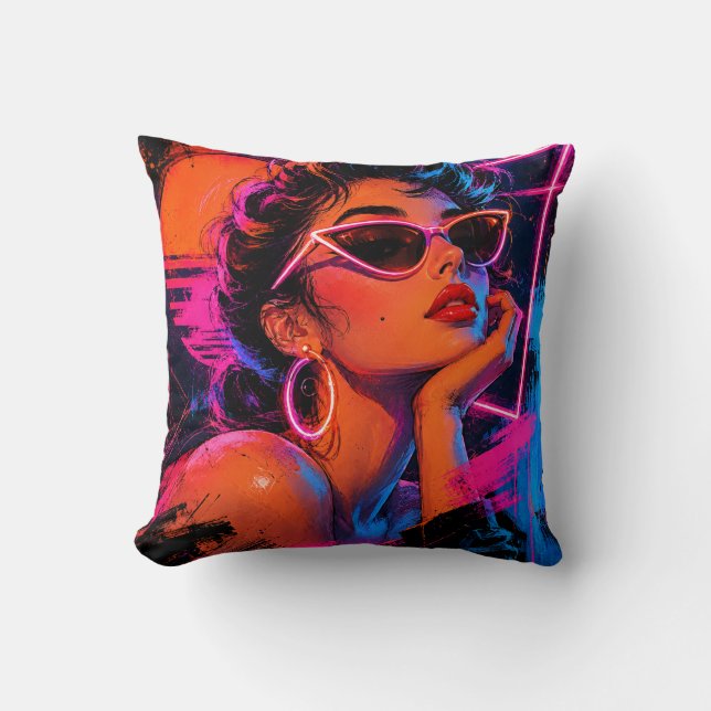 Retro Neon Kudde (Framsida)