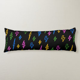 Retro Neon Lightning med 80 färger Mönster Kroppskudde