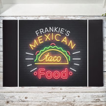 Retro Neon Mexican Food Taco Personlig Middag